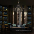 New interior design floating crystal led light chandeliers